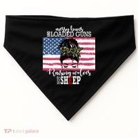 Messy Buns And Loaded Guns Raising Wolves Not Sheep USA-Made Doggie Bandana thumb 0