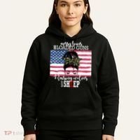 Messy Buns And Loaded Guns Raising Wolves Not Sheep Hoodie thumb 5