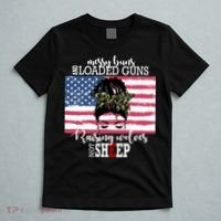 Messy Buns And Loaded Guns Raising Wolves Not Sheep T-Shirt thumb 5