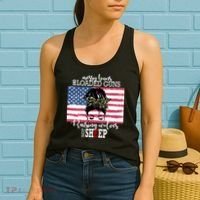Messy Buns And Loaded Guns Raising Wolves Not Sheep Women's Tank Top thumb 2