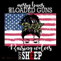 Messy Buns And Loaded Guns Raising Wolves Not Sheep Visor thumb 3