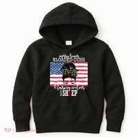 Messy Buns And Loaded Guns Raising Wolves Not Sheep Kids Hoodie thumb 0