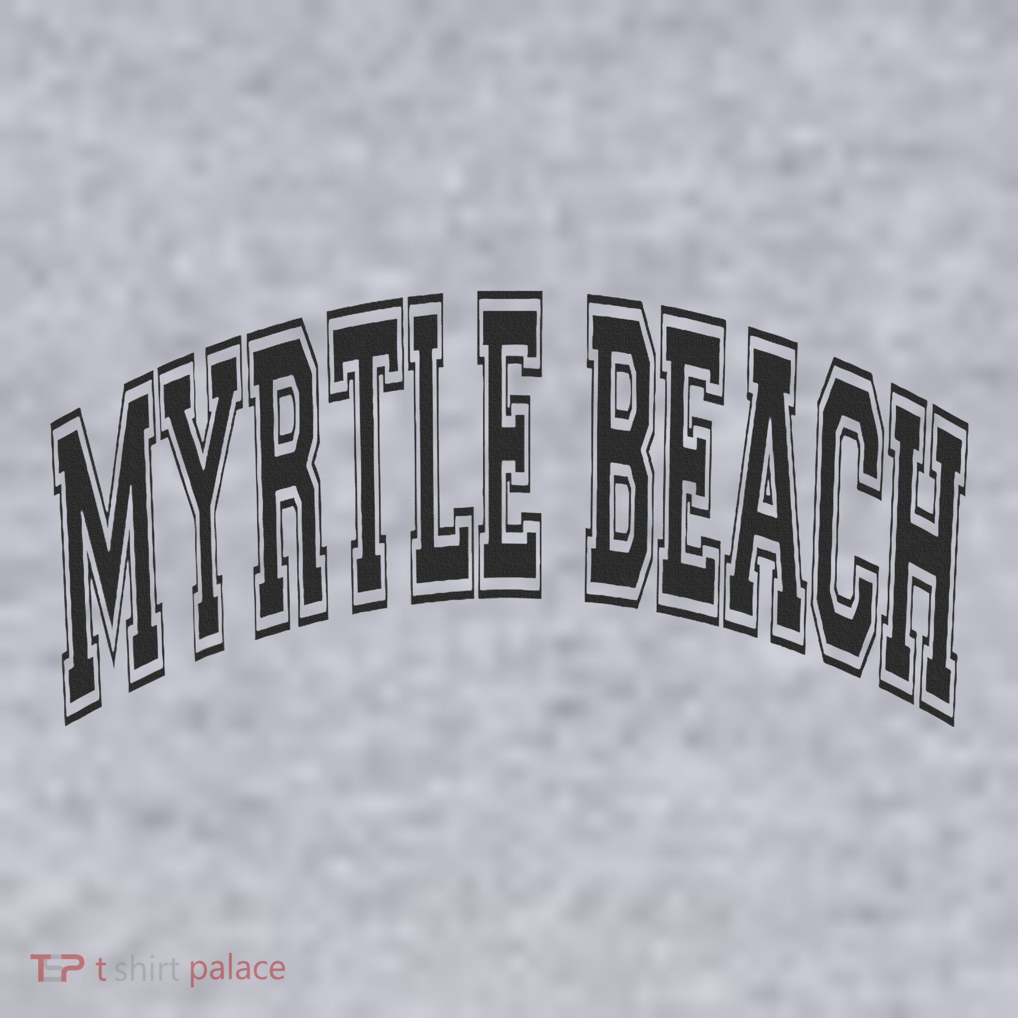 Myrtle Beach Arched Style Text Black With Black Print Women's Sweatshirt