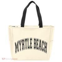 Myrtle Beach Arched Style Text Black With Black Print Tote Bag thumb 0