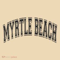 Myrtle Beach Arched Style Text Black With Black Print Tote Bag thumb 4
