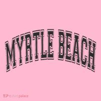 Myrtle Beach Arched Style Text Black With Black Print Coaster thumb 2