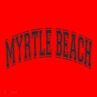 Myrtle Beach Arched Style Text Black With Black Print Santa Hat thumb 1