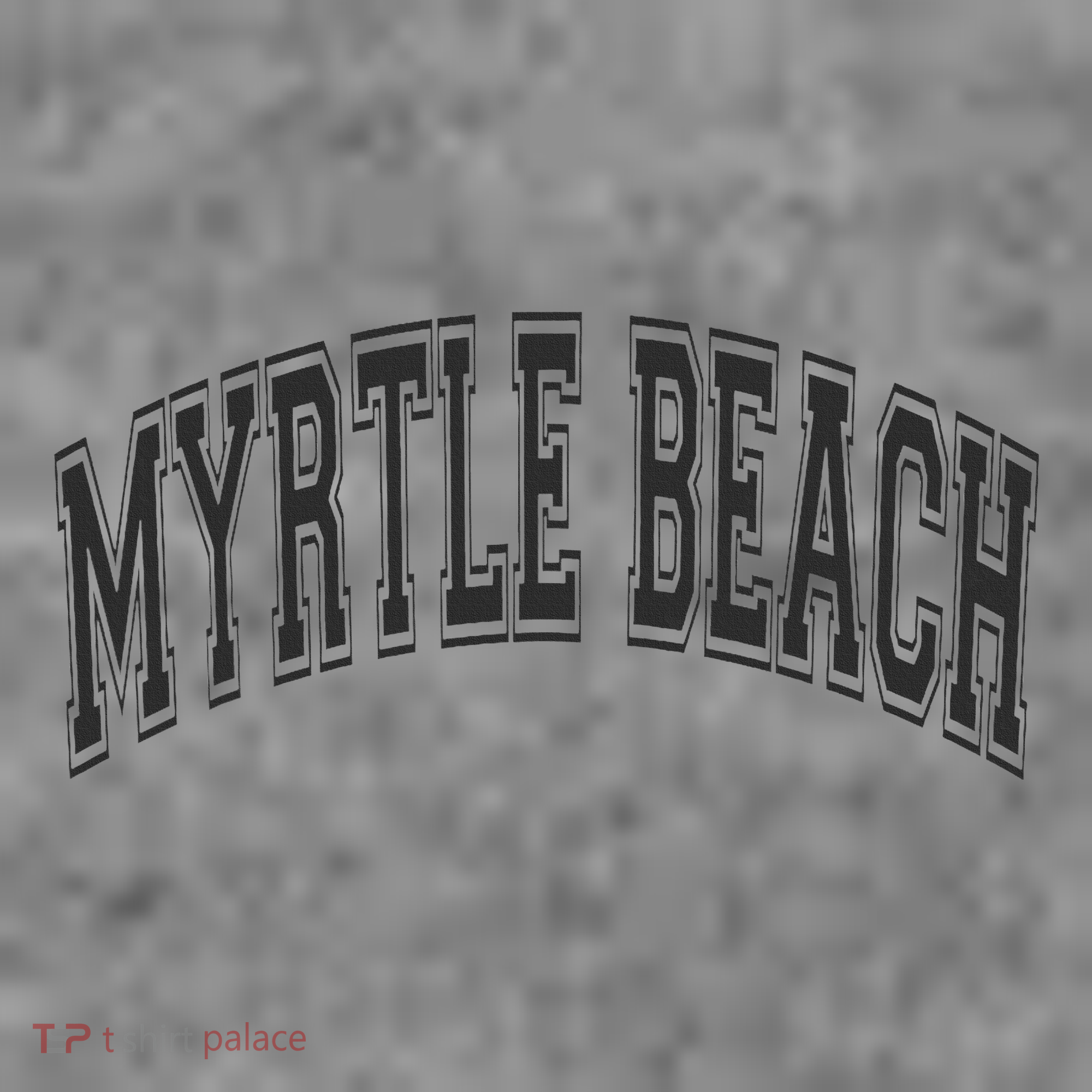 Myrtle Beach Arched Style Text Black With Black Print Toddler Hoodie