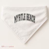 Myrtle Beach Arched Style Text Black With Black Print USA-Made Doggie Bandana thumb 0