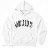 Myrtle Beach Arched Style Text Black With Black Print Hoodie thumb 0