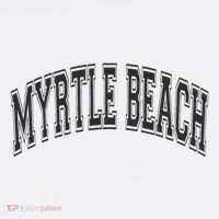 Myrtle Beach Arched Style Text Black With Black Print Hoodie thumb 7