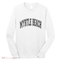 Myrtle Beach Arched Style Text Black With Black Print Long Sleeve Shirt thumb 0