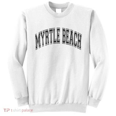 Myrtle Beach Arched Style Text Black With Black Print Sweatshirt