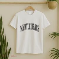 Myrtle Beach Arched Style Text Black With Black Print T-Shirt thumb 2