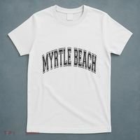 Myrtle Beach Arched Style Text Black With Black Print T-Shirt thumb 5