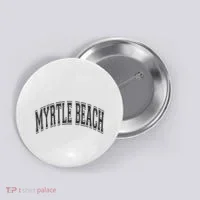 Myrtle Beach Arched Style Text Black With Black Print Button thumb 0