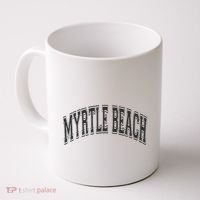 Myrtle Beach Arched Style Text Black With Black Print Coffee Mug thumb 0
