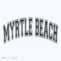 Myrtle Beach Arched Style Text Black With Black Print Ornament thumb 1