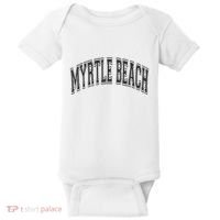 Myrtle Beach Arched Style Text Black With Black Print Baby Bodysuit thumb 0