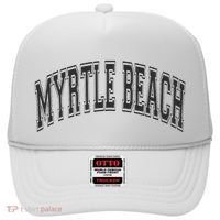Myrtle Beach Arched Style Text Black With Black Print Hat thumb 0