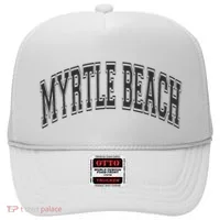 Myrtle Beach Arched Style Text Black With Black Print Hat thumb 0