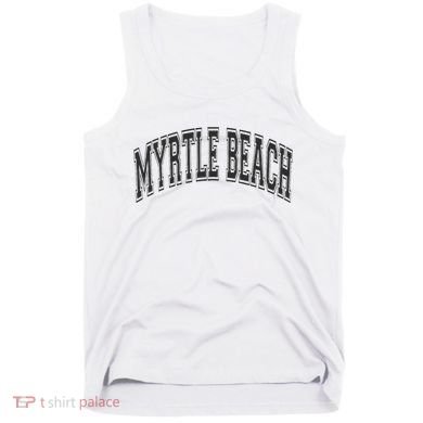 Myrtle Beach Arched Style Text Black With Black Print Tank Top