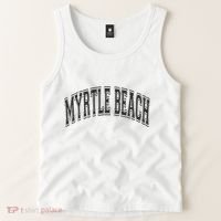 Myrtle Beach Arched Style Text Black With Black Print Tank Top thumb 2