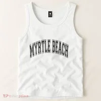 Myrtle Beach Arched Style Text Black With Black Print Tank Top thumb 2