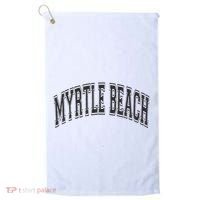 Myrtle Beach Arched Style Text Black With Black Print Golf Towel thumb 0