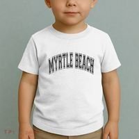Myrtle Beach Arched Style Text Black With Black Print Toddler T-Shirt thumb 2