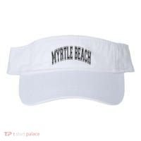 Myrtle Beach Arched Style Text Black With Black Print Visor thumb 0
