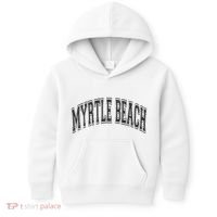 Myrtle Beach Arched Style Text Black With Black Print Kids Hoodie thumb 0