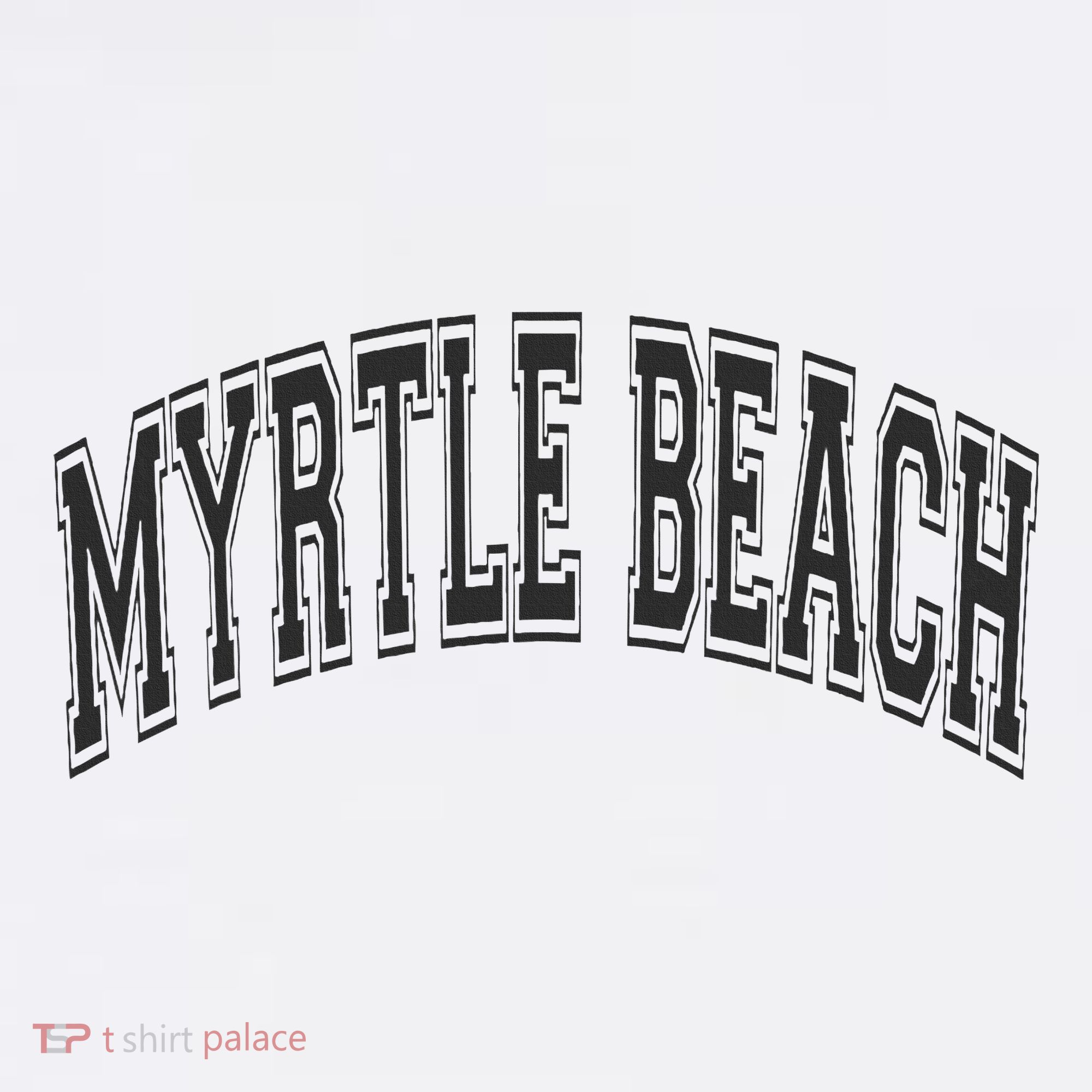 Myrtle Beach Arched Style Text Black With Black Print Kids T-Shirt