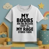 My Boobs Are Big Because I Keep All My Rage Stored There Funny Quote Toddler T-Shirt thumb 3