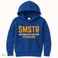 $Mstr Buying At The Top Forever Microstrategy Bitcoin Kids Hoodie thumb 0