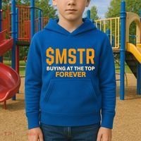 $Mstr Buying At The Top Forever Microstrategy Bitcoin Kids Hoodie thumb 2