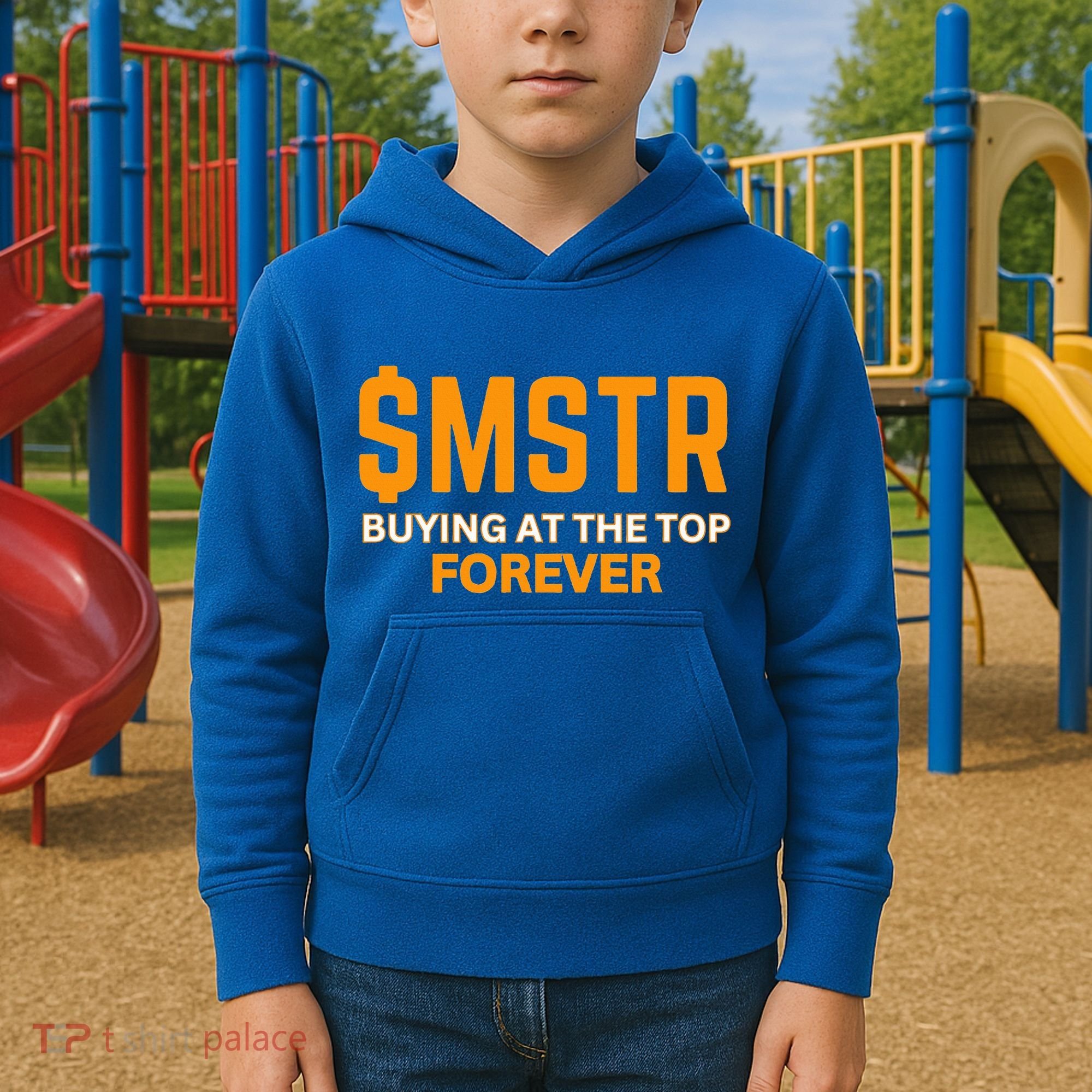 $Mstr Buying At The Top Forever Microstrategy Bitcoin Kids Hoodie