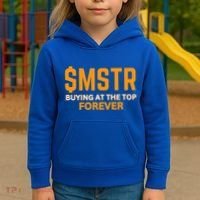 $Mstr Buying At The Top Forever Microstrategy Bitcoin Kids Hoodie thumb 3