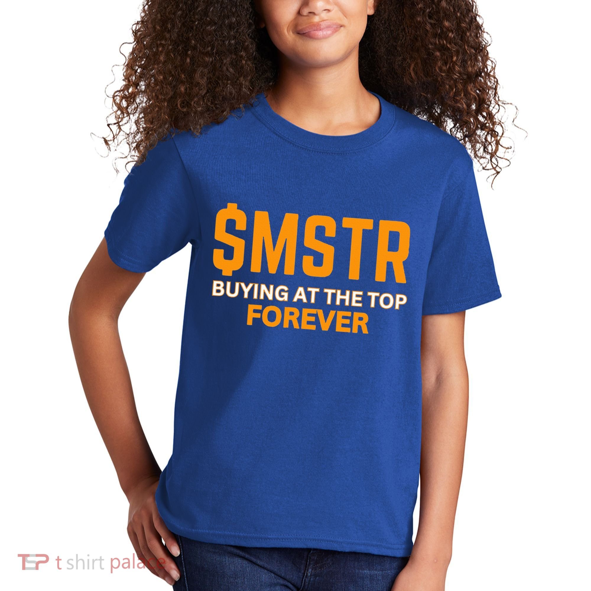 $Mstr Buying At The Top Forever Microstrategy Bitcoin Kids T-Shirt