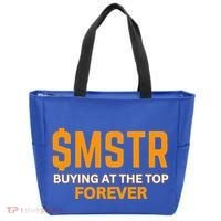 $Mstr Buying At The Top Forever Microstrategy Bitcoin Tote Bag thumb 0