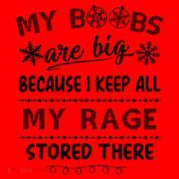 My Boobs Are Big Because I Keep All My Rage Stored There Gift Santa Hat thumb 1