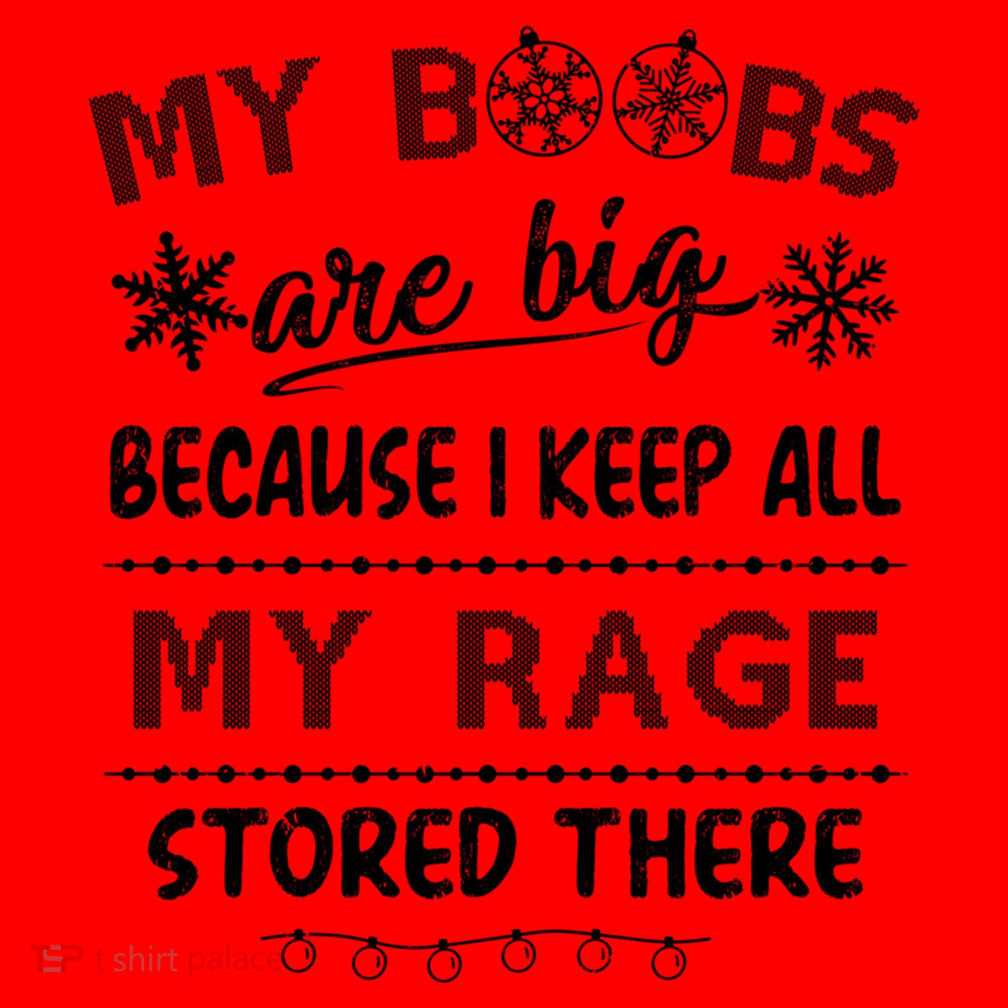 My Boobs Are Big Because I Keep All My Rage Stored There Gift Santa Hat