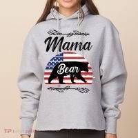 Mama Bear American Flag Funny Gift Ladies Heavyweight Boxy Pullover Hoodie thumb 0