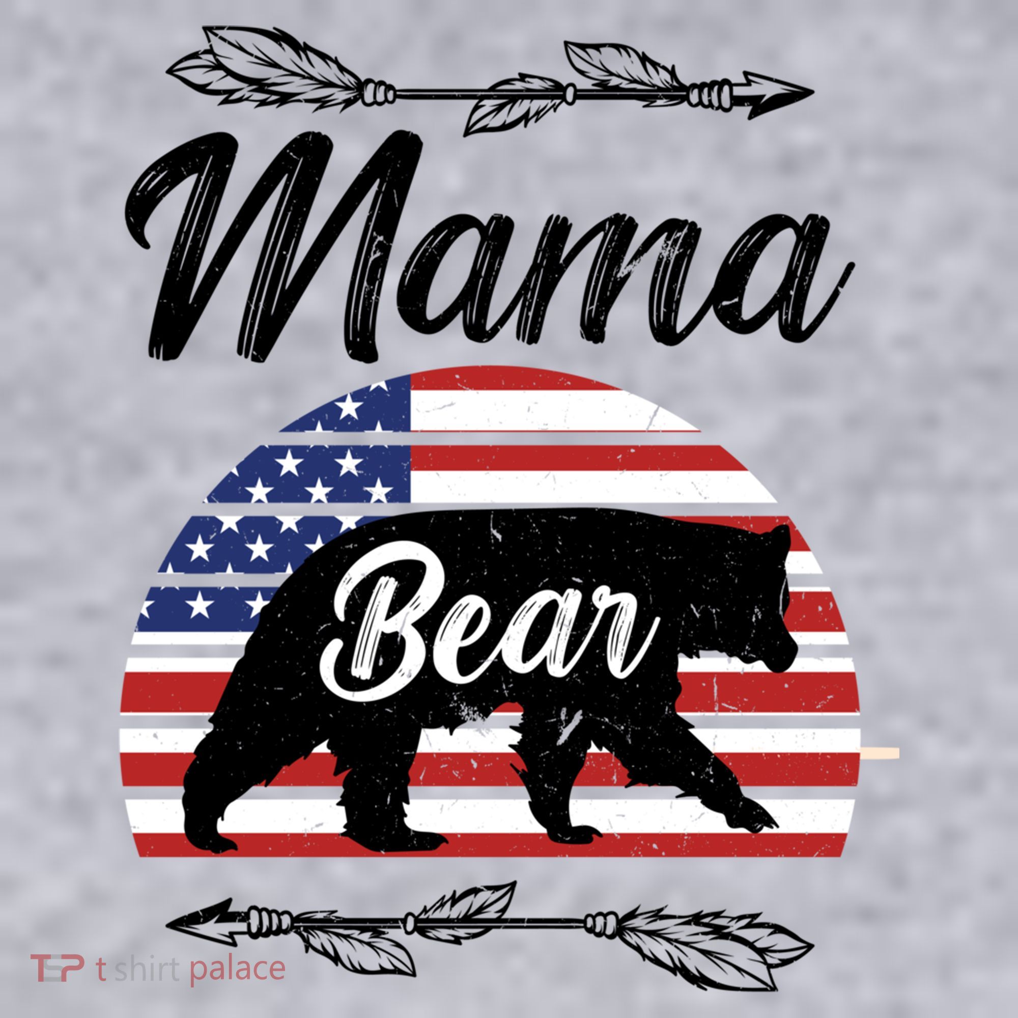 Mama Bear American Flag Funny Gift Ladies Heavyweight Boxy Pullover Hoodie