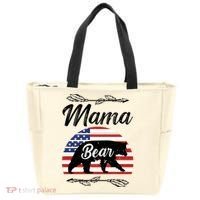 Mama Bear American Flag Funny Gift Tote Bag thumb 0