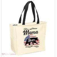 Mama Bear American Flag Funny Gift Tote Bag thumb 2