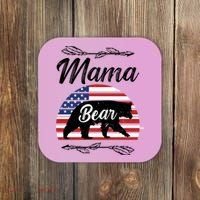 Mama Bear American Flag Funny Gift Coaster thumb 0