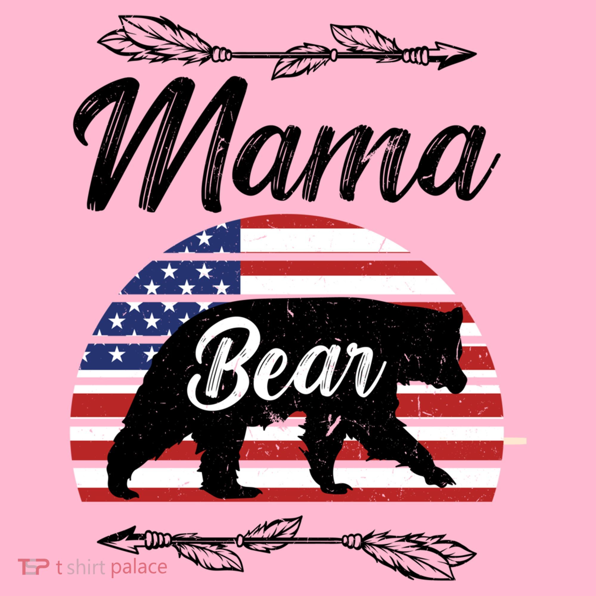 Mama Bear American Flag Funny Gift Coaster