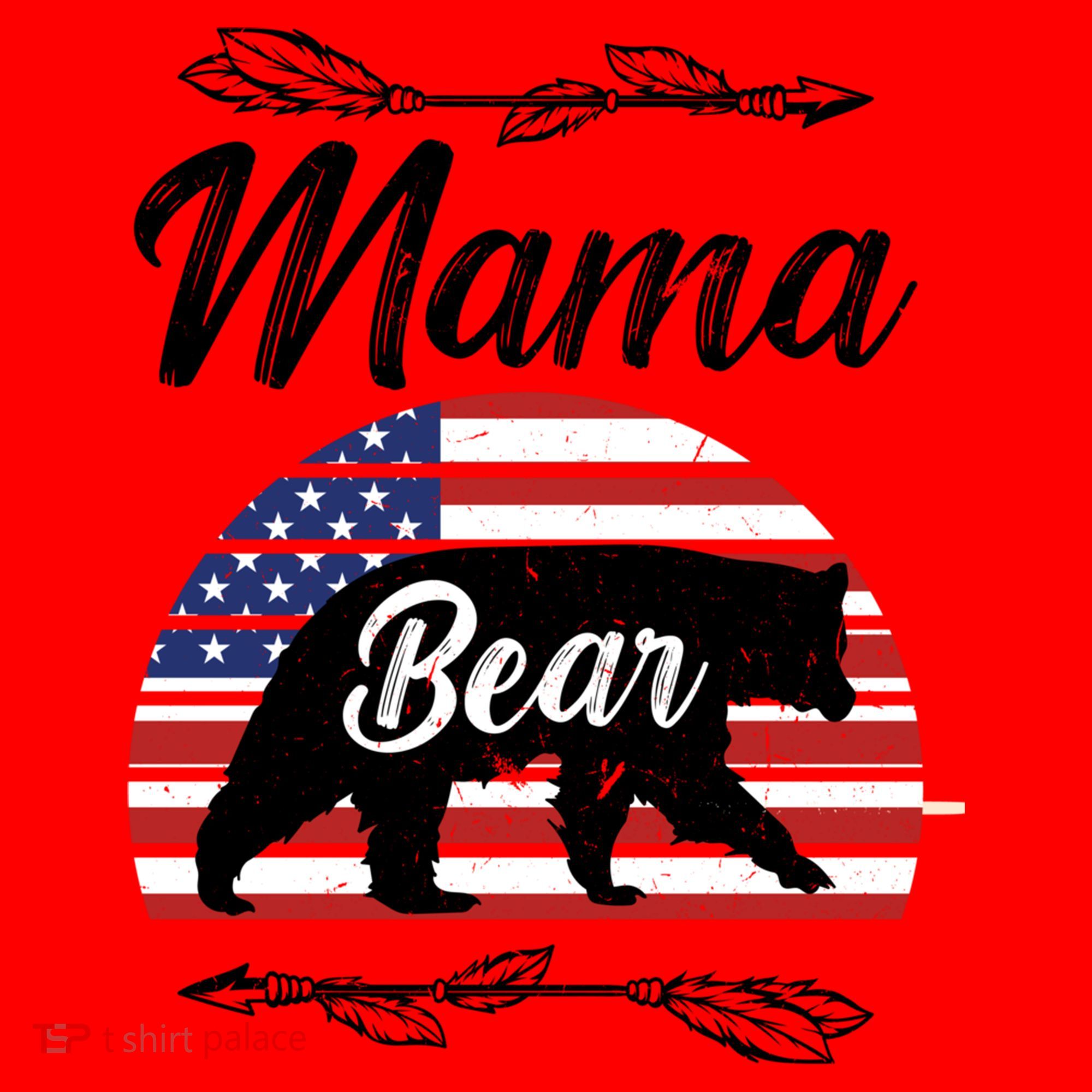 Mama Bear American Flag Funny Gift Santa Hat