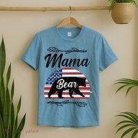 Mama Bear American Flag Funny Gift T-Shirt thumb 2